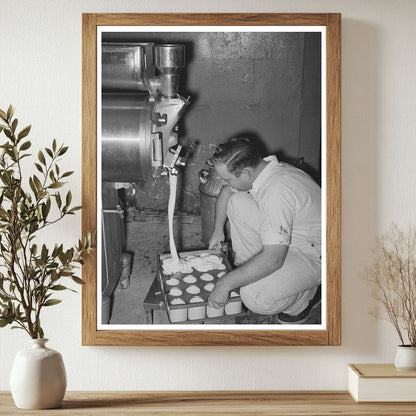 Workers Filling Ice Cream Mix Cartons San Angelo 1939