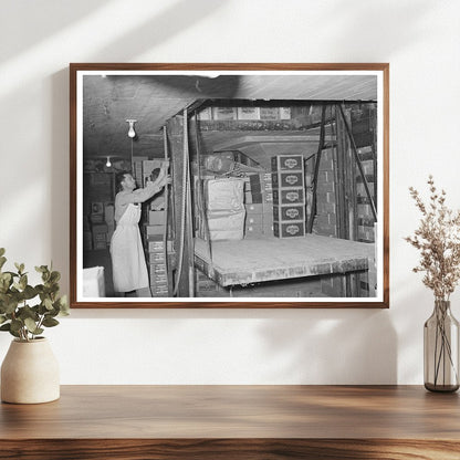 Workers Lifting Supplies in San Angelo Grocery Store 1939