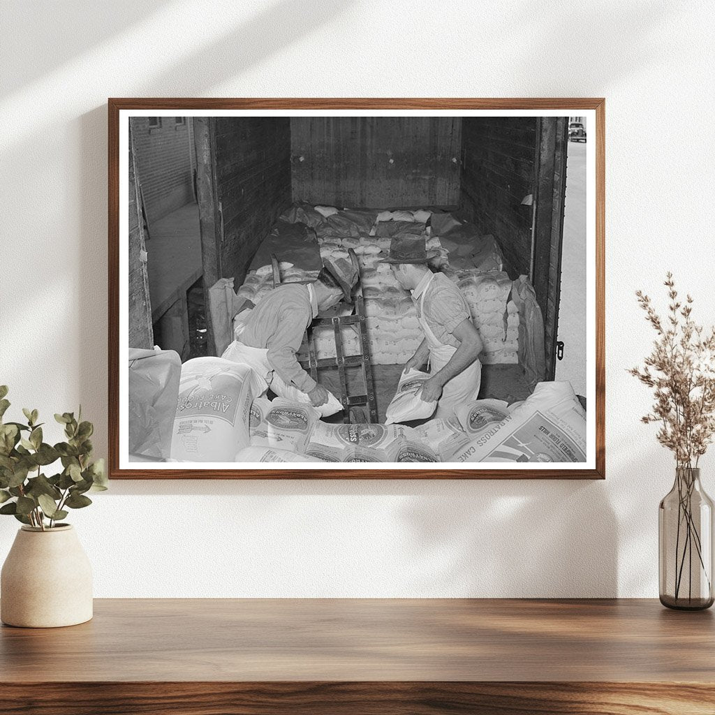 Flour Unloading at San Angelo Grocery November 1939