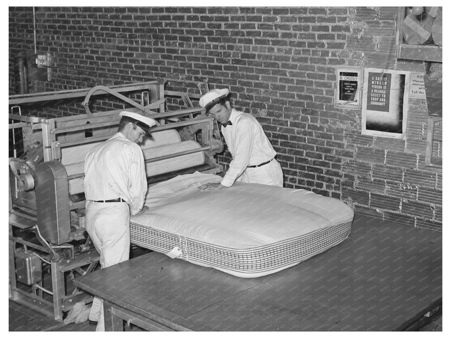 1939 Mattress Factory Workers Filling Cotton Linters