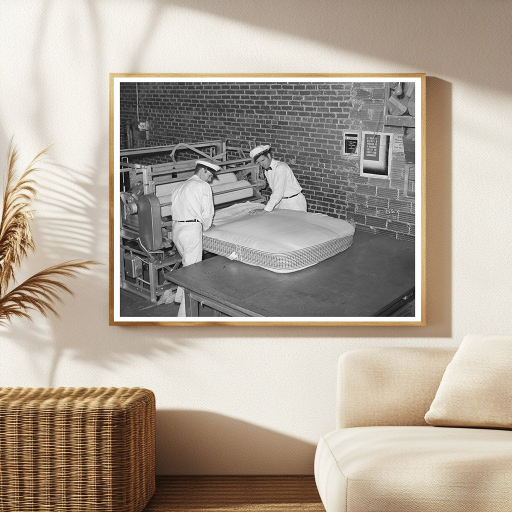 1939 Workers Filling Mattress Case with Cotton Linters