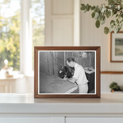 Sewing Mattress Cover in San Angelo Texas 1939
