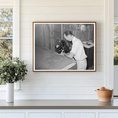 Sewing Mattress Cover in San Angelo Texas 1939