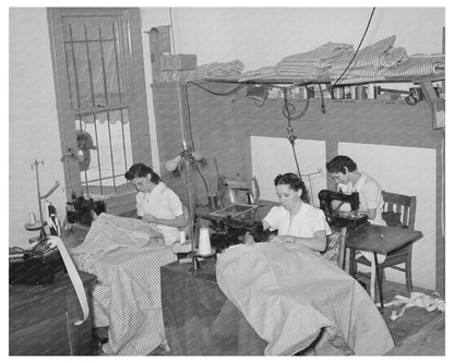 Sewing Mattress Ticking in San Angelo Texas 1939