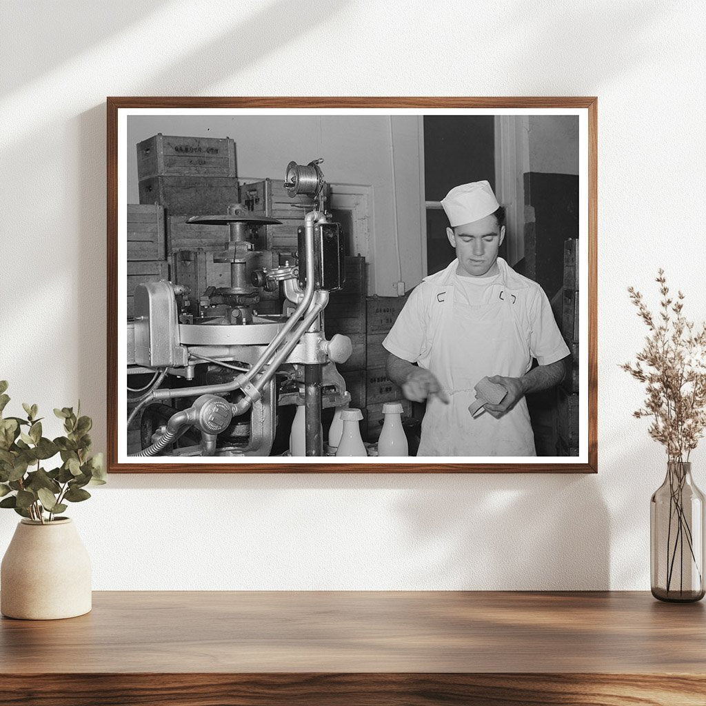 Milk Bottle Capping at San Angelo Creamery 1939