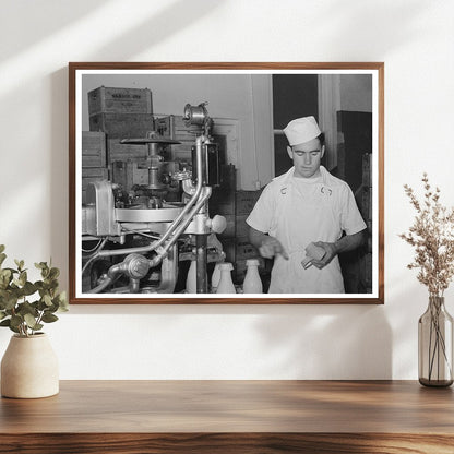 Milk Bottle Capping at San Angelo Creamery 1939