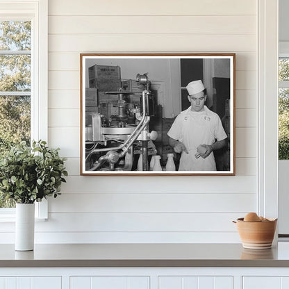 Milk Bottle Capping at San Angelo Creamery 1939