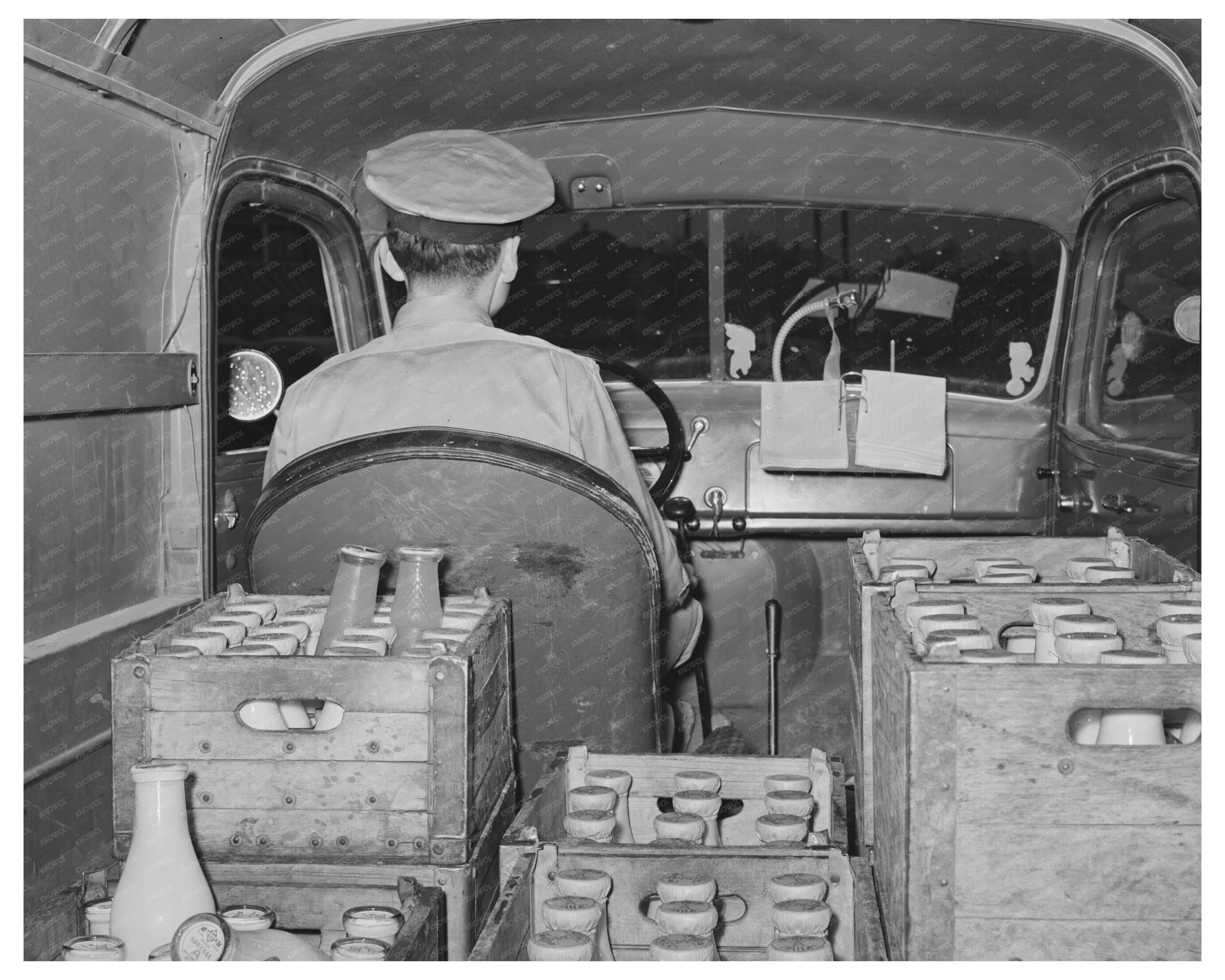 Milk Truck Driver at Creamery San Angelo Texas 1939