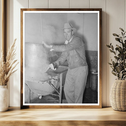 Farmer Steaming Milk Cans San Angelo Texas 1939