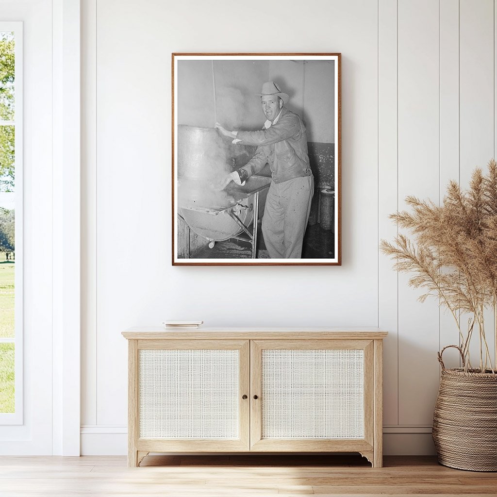 Farmer Steaming Milk Cans San Angelo Texas 1939
