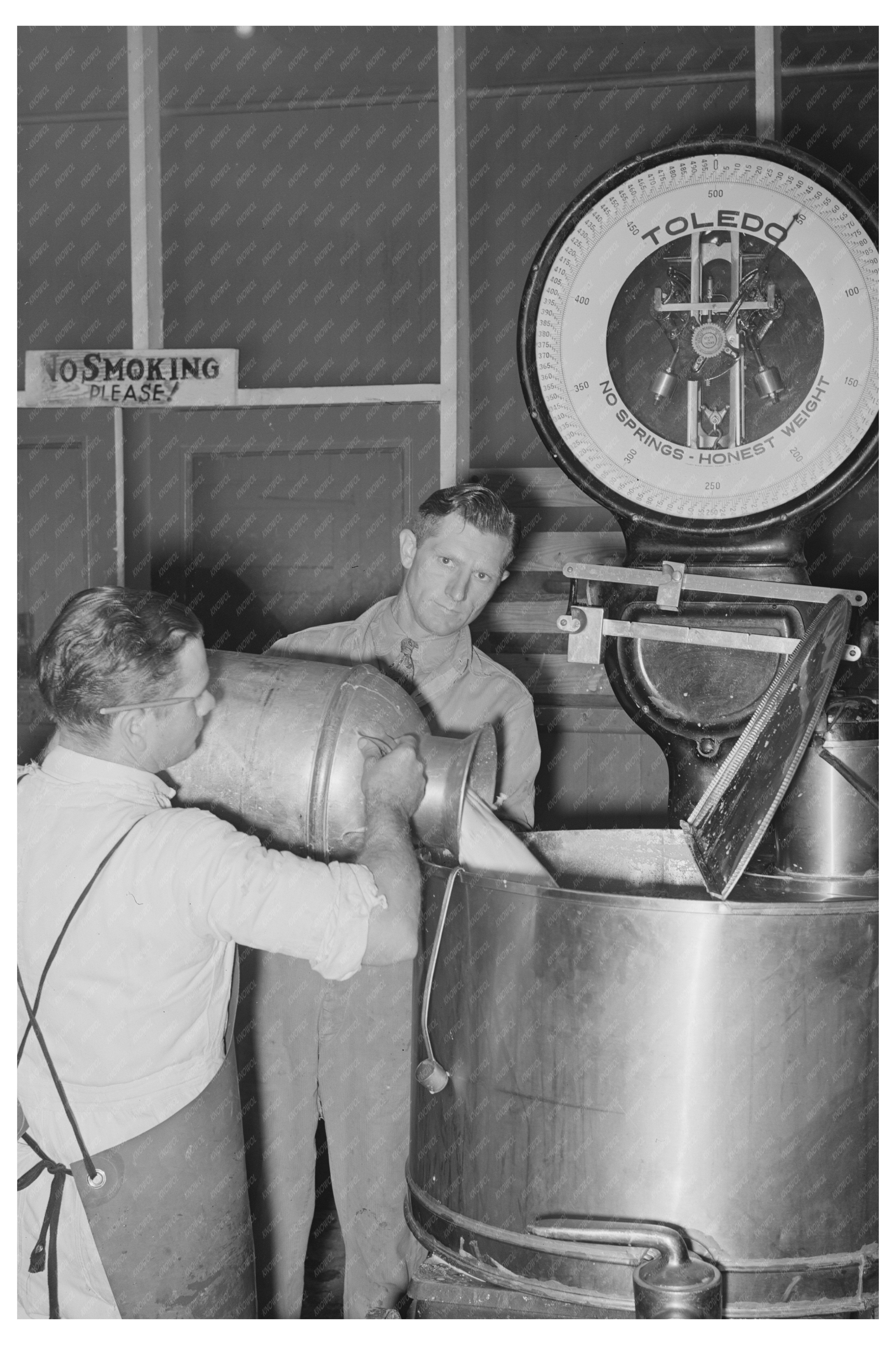 Milk Unloading at San Angelo Creamery Texas November 1939