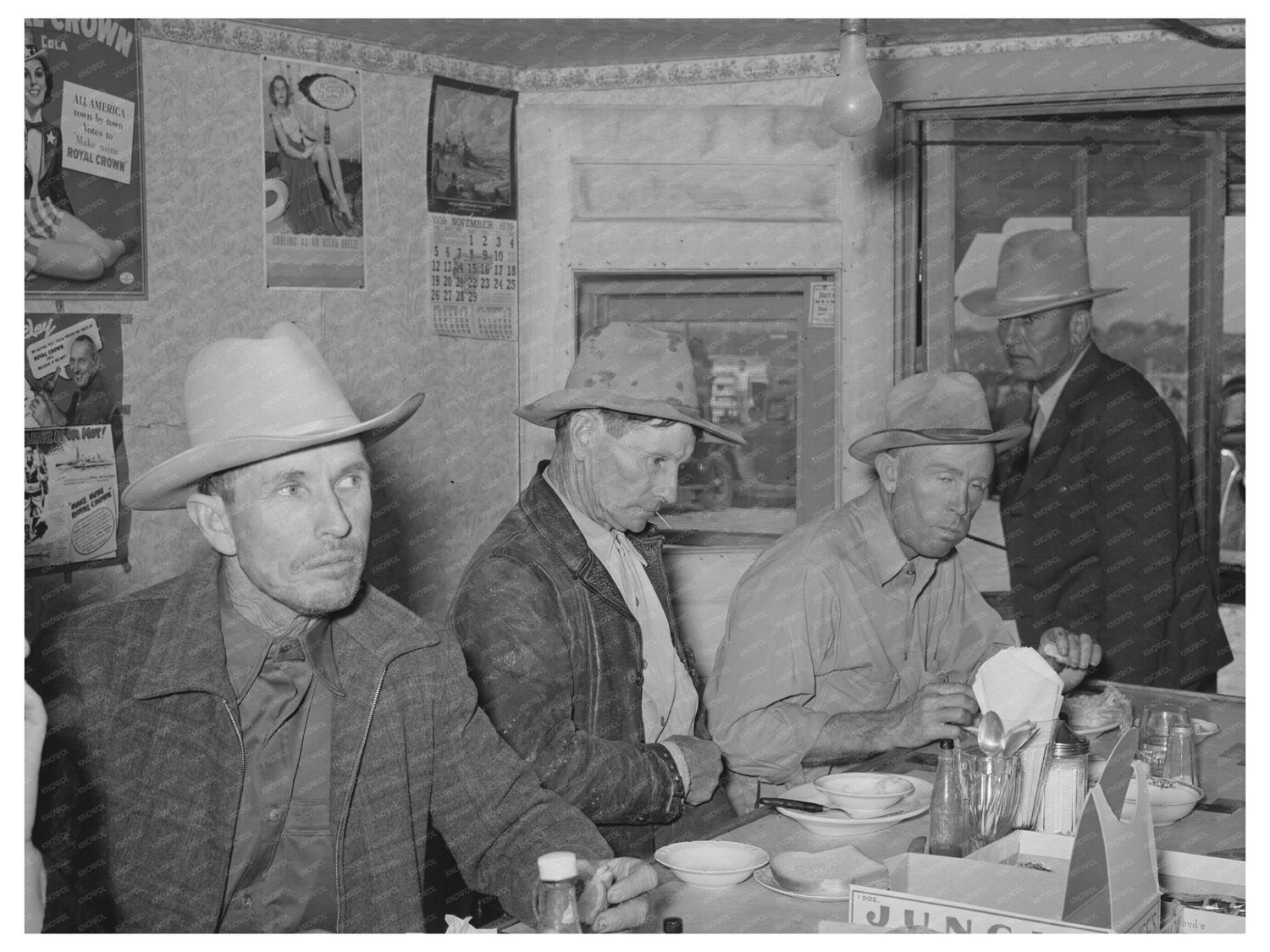 West Texans Dining at Livestock Auction San Angelo 1939