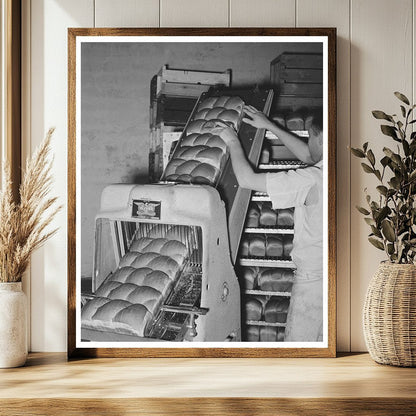Vintage Bread Slicing Bakery Scene San Angelo 1939