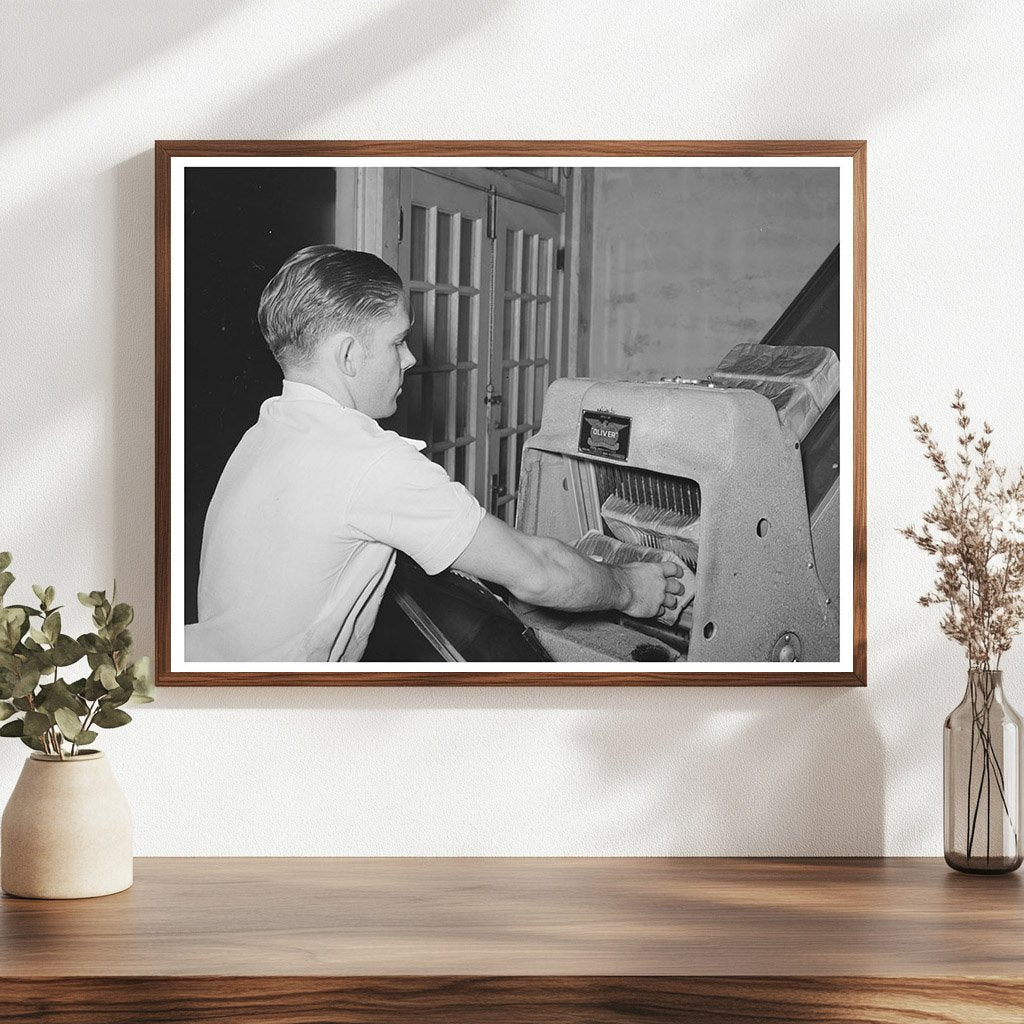 San Angelo Bakery Scene Slicing Bread November 1939