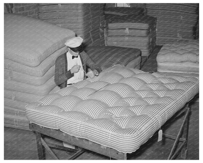 Tufting Process of a Mattress in San Angelo 1939