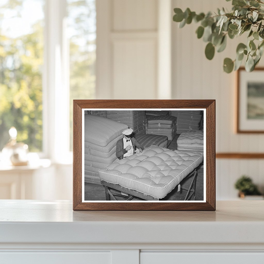 Tufting a Mattress in San Angelo Texas 1939