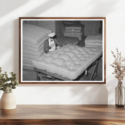 Tufting a Mattress in San Angelo Texas 1939