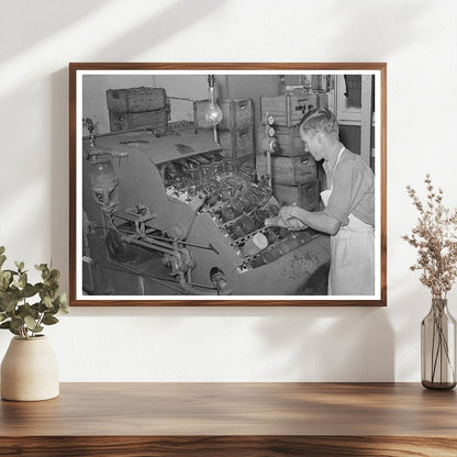 Washing Bottles at a Creamery San Angelo Texas 1939