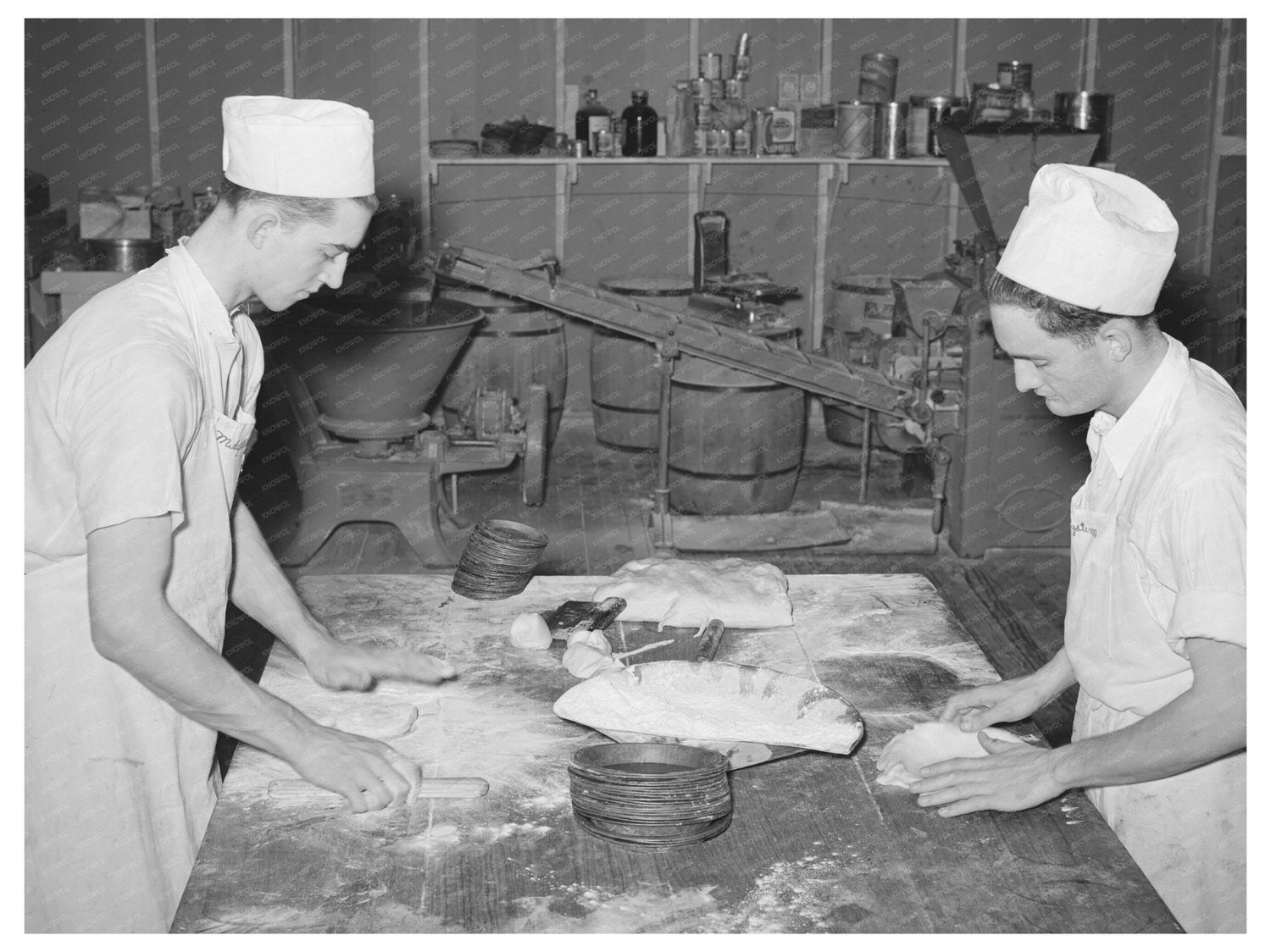 Bakers Making Pie Crusts San Angelo Texas 1939
