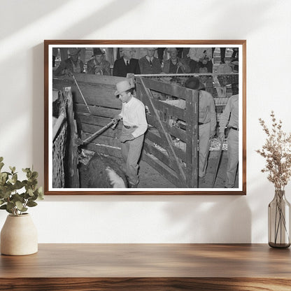 San Angelo Texas Livestock Auction Scene November 1939