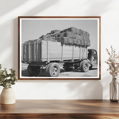 Vintage 1939 Truckload of Hay at Texas Livestock Auction