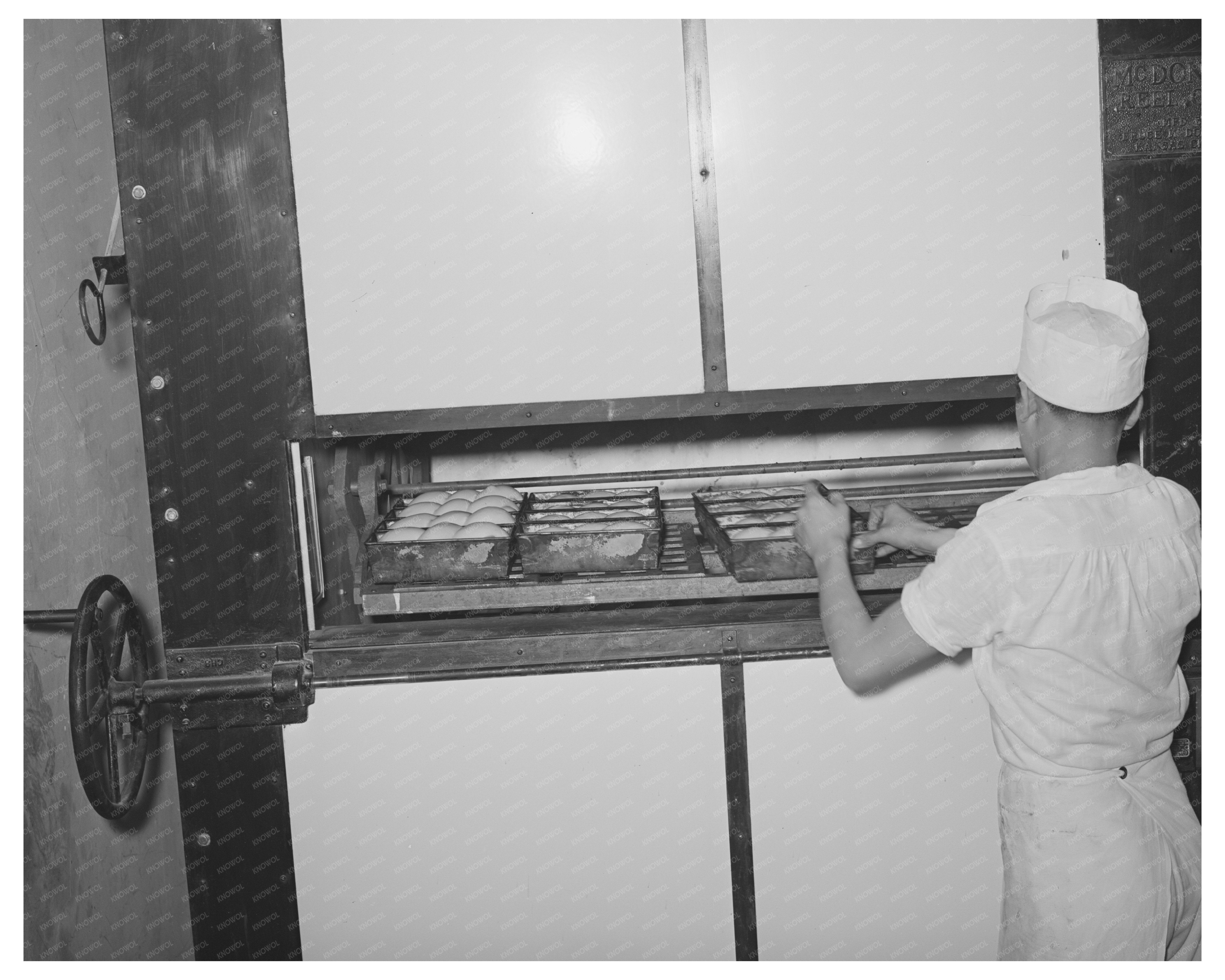 Vintage Bakery Photo Baking Rolls in San Angelo Texas 1939