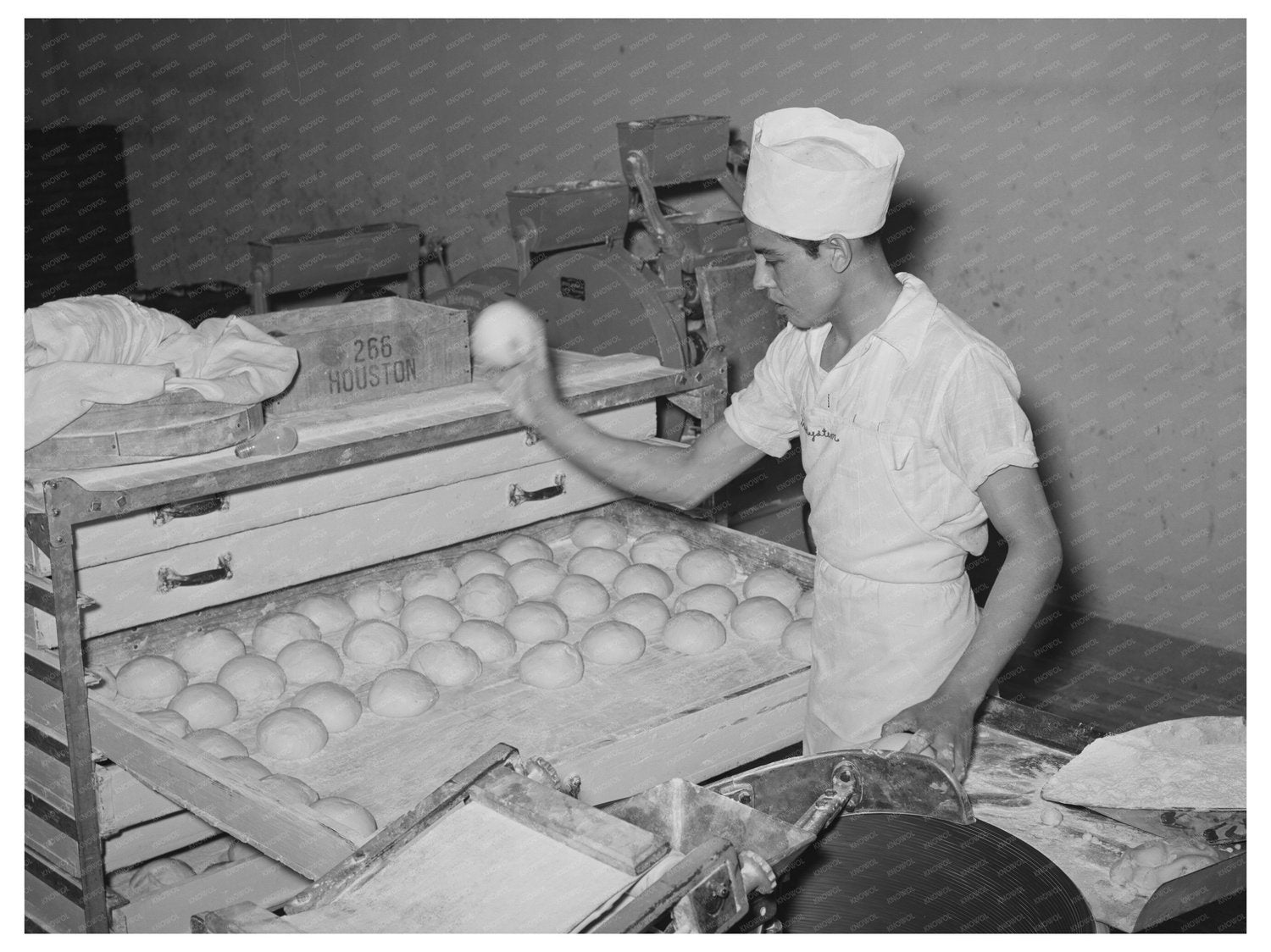 Bakery Workers in San Angelo Texas 1939 Dough Preparation