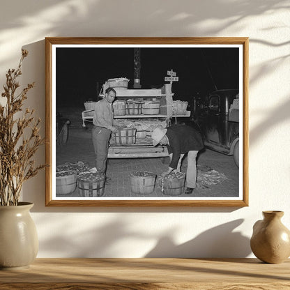 Truck Driver and Grocer at San Angelo Market 1939