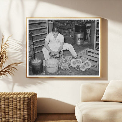 Pumpkin Cutting for Pies in San Angelo Bakery 1939