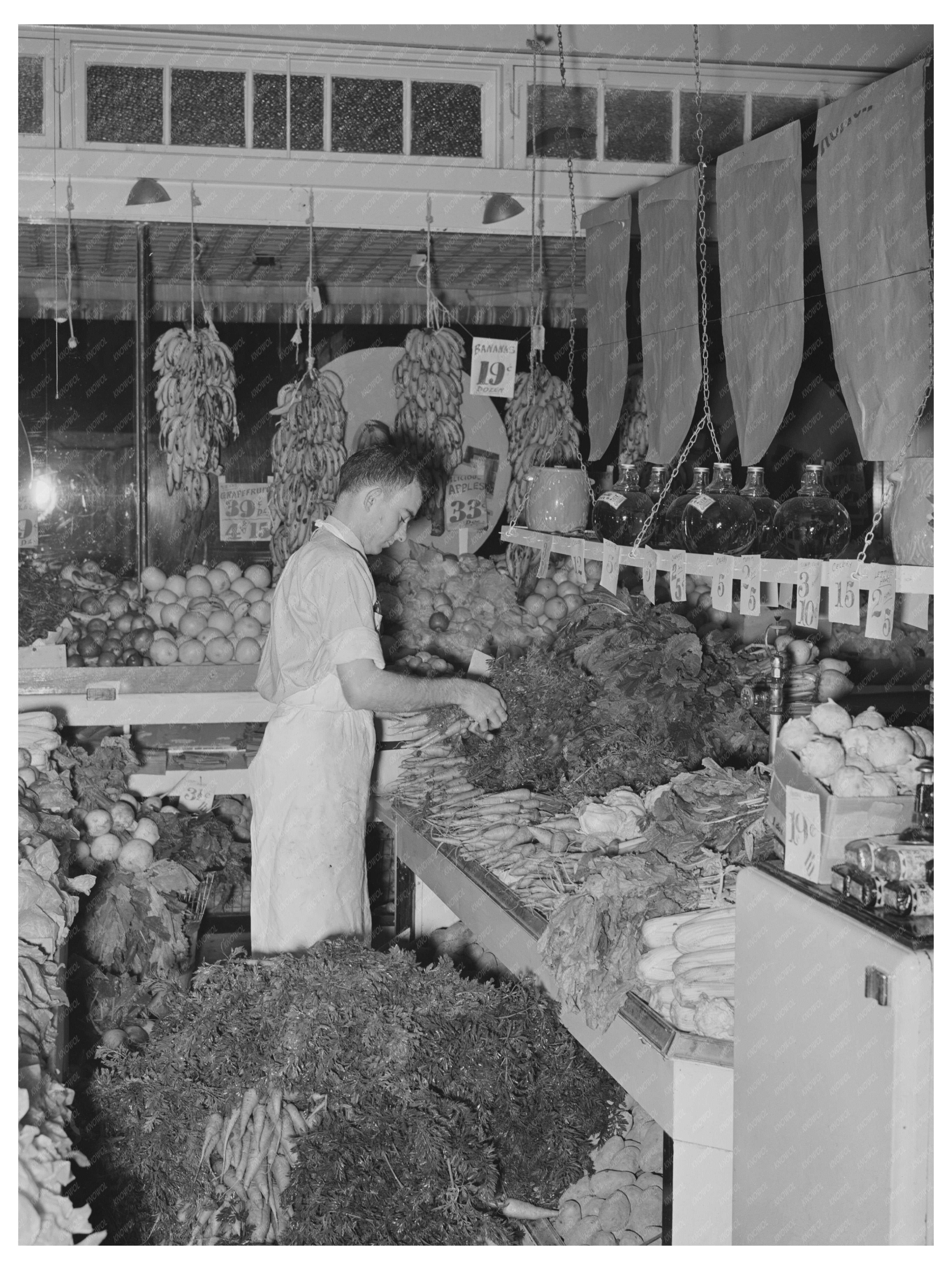 Vintage Grocery Store Display in San Angelo Texas 1939