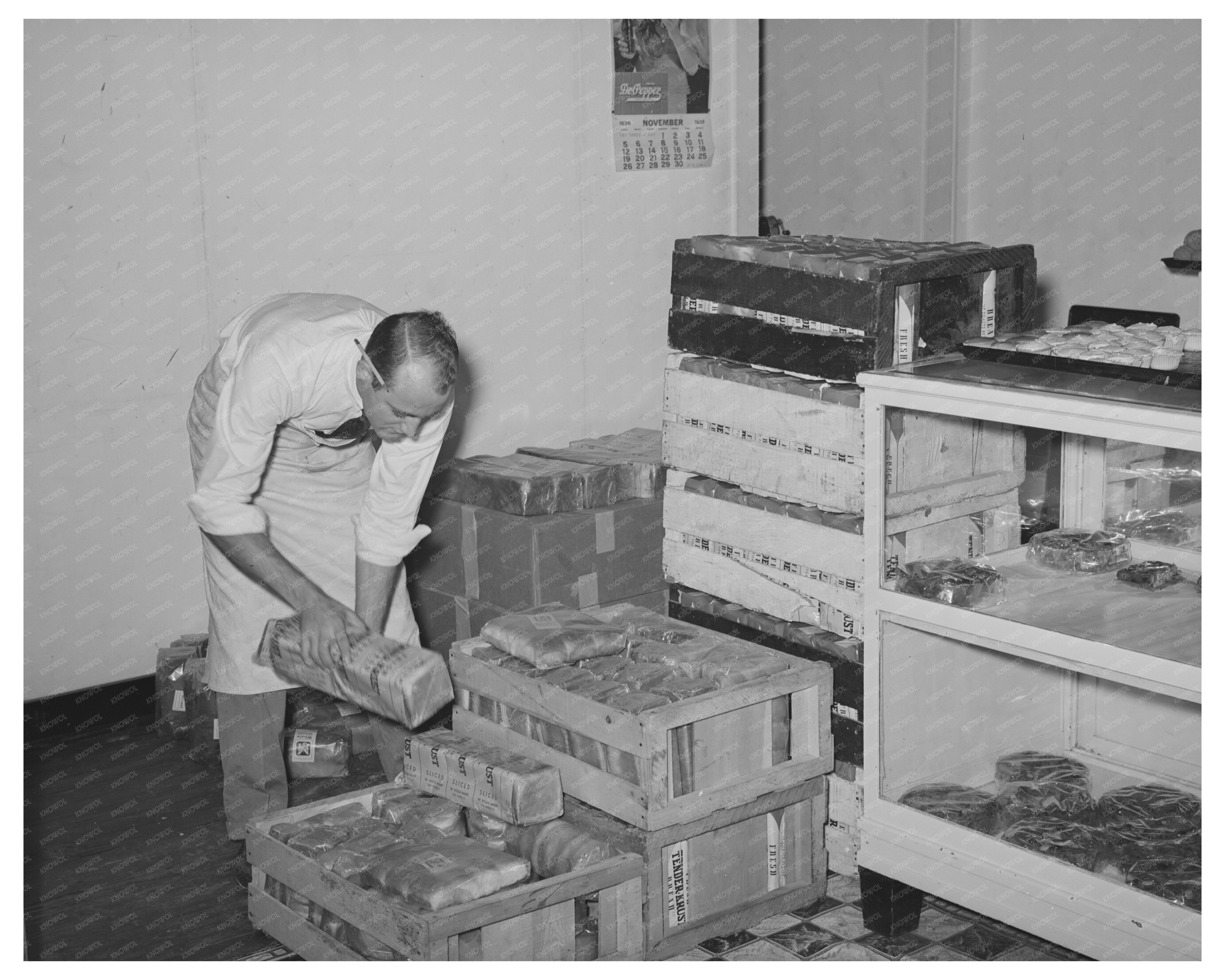 Grocery Order Assembly at Bakery San Angelo Texas 1939