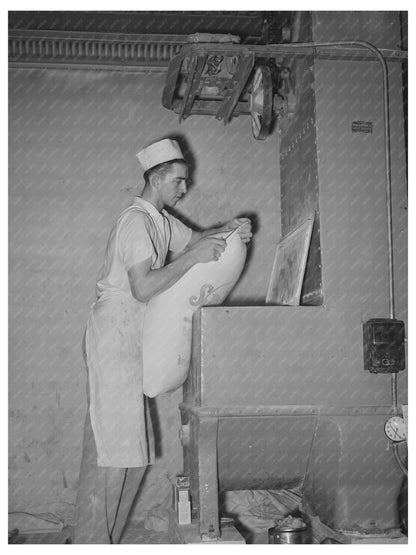 Flour Pouring at Bakery in San Angelo Texas 1939