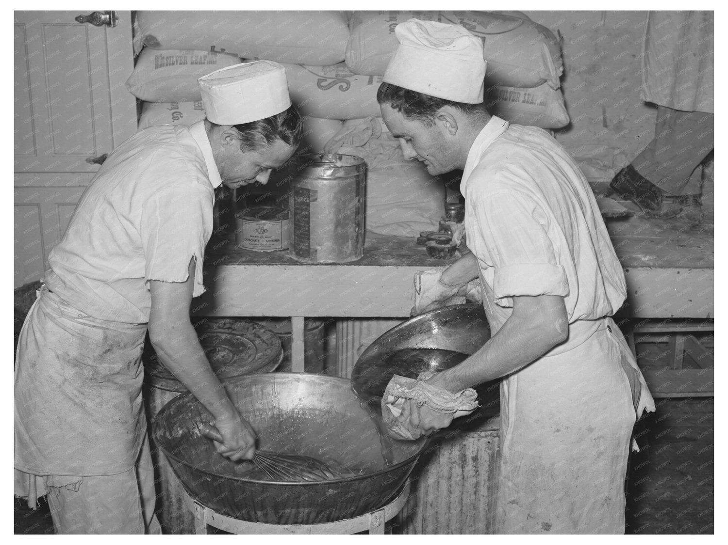 Bakers Preparing Pie Filling San Angelo Texas 1939