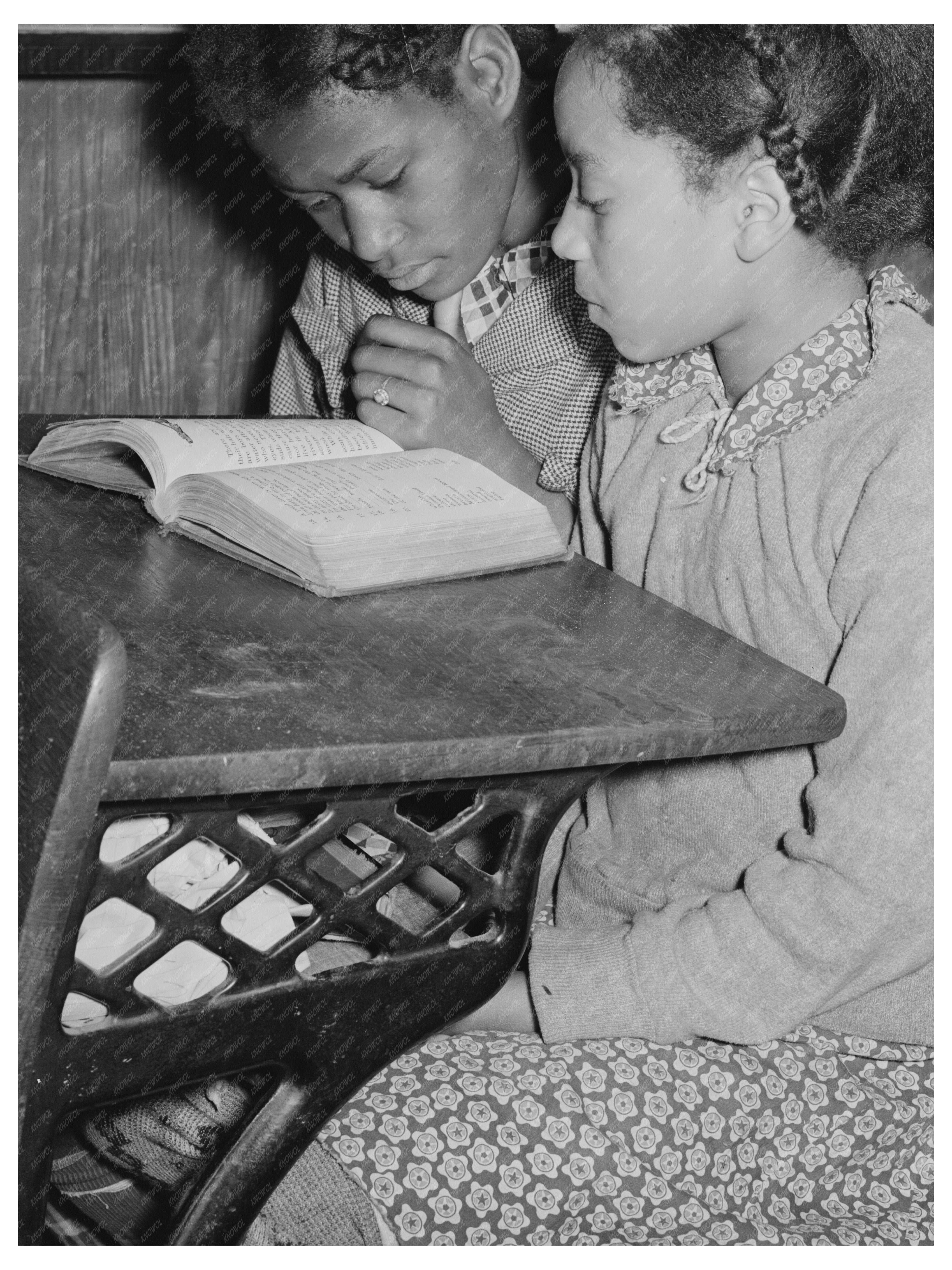 Children in School Desk Creek County Oklahoma February 1940