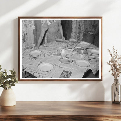 1944 Dining Table Set for Supper in Oklahoma Farm Home
