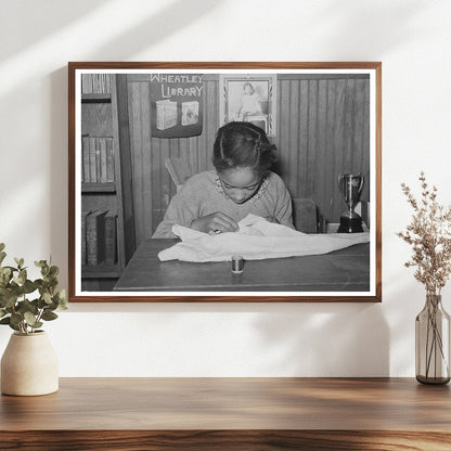 Daughter of Tenant Farmer Sewing Oklahoma February 1944