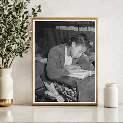 Young Girl Studying in Rural Oklahoma School February 1940