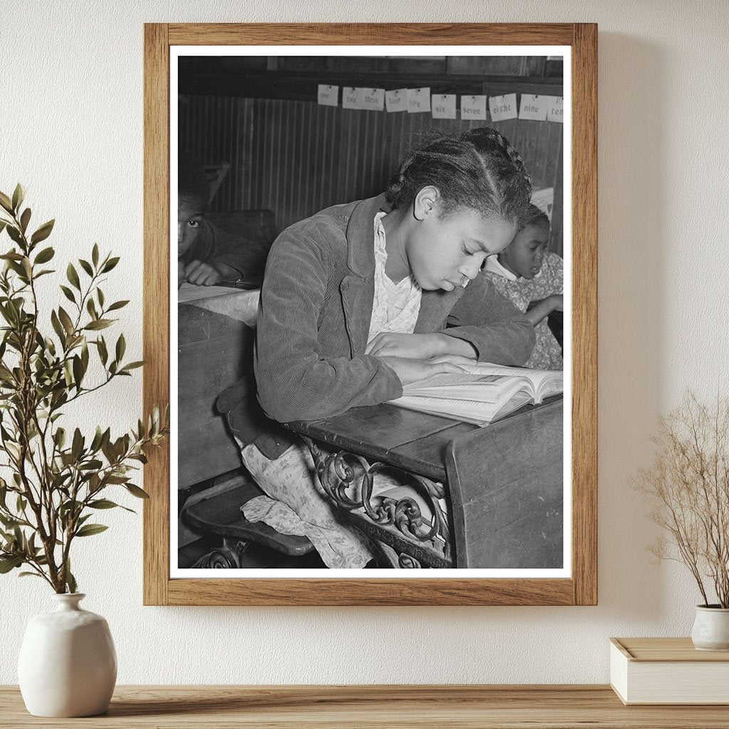 Young Girl Studying in Rural Oklahoma School February 1940