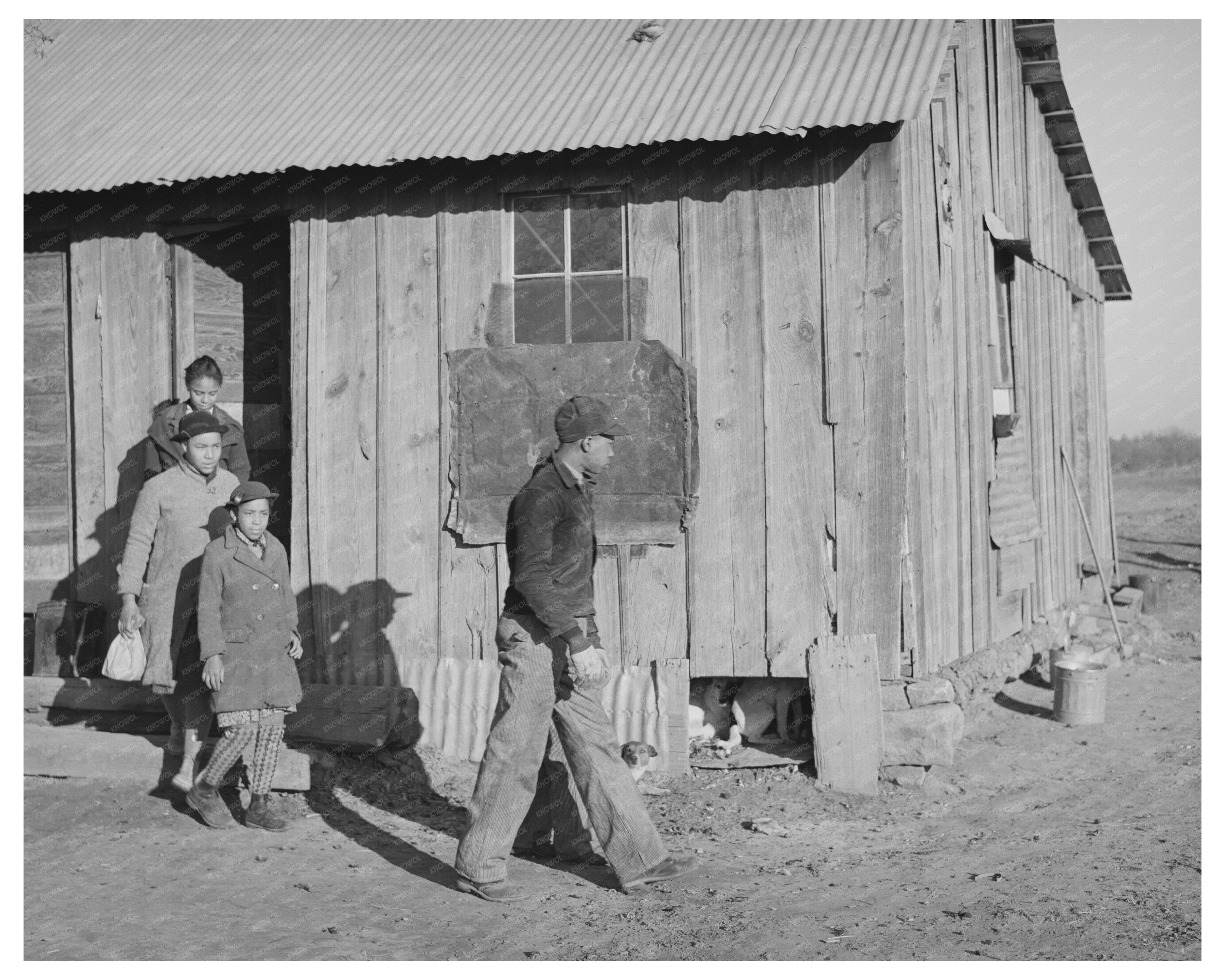 Children Leaving Home for School in Oklahoma 1944