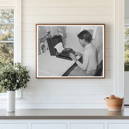 Typewriter Use by Tenant Farmers Wife in Oklahoma 1944