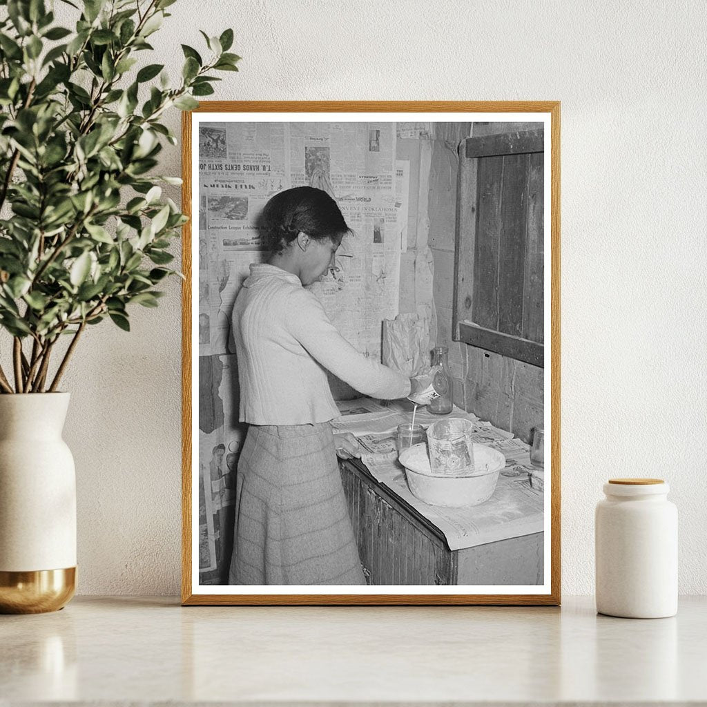 African American Woman Making Biscuits in Oklahoma 1944