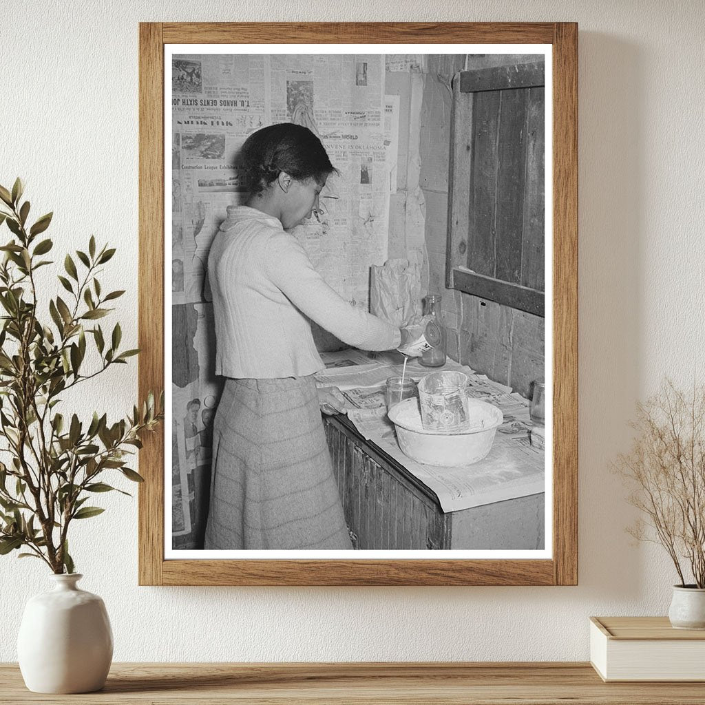 African American Woman Making Biscuits in Oklahoma 1944