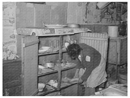 1944 Vintage Kitchen Scene of African American Tenant Farmer