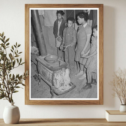 Children by Wood-Burning Stove in Creek County 1940