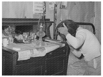 African American Woman Combing Hair in Oklahoma 1944