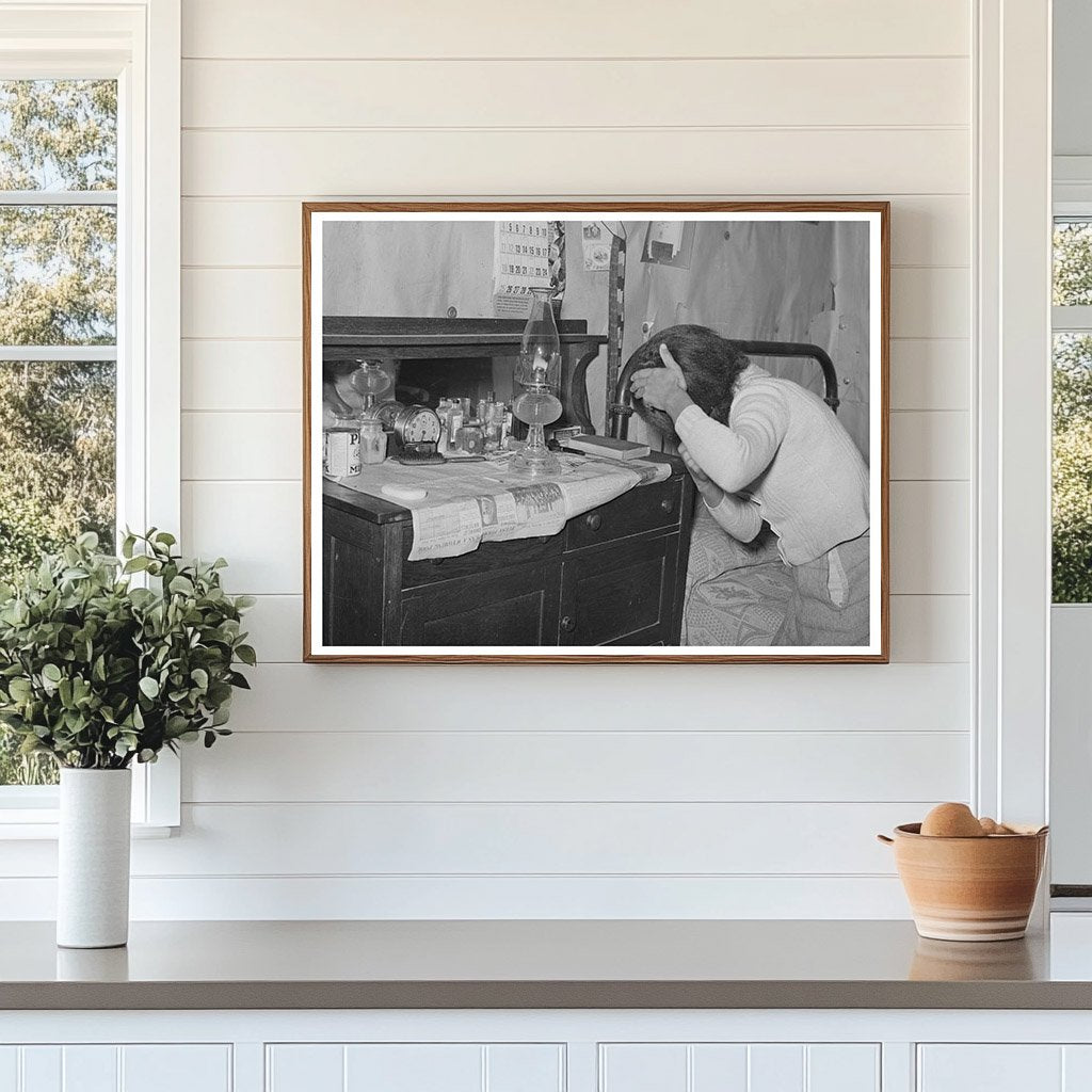 African American Woman Combing Hair in Oklahoma 1944