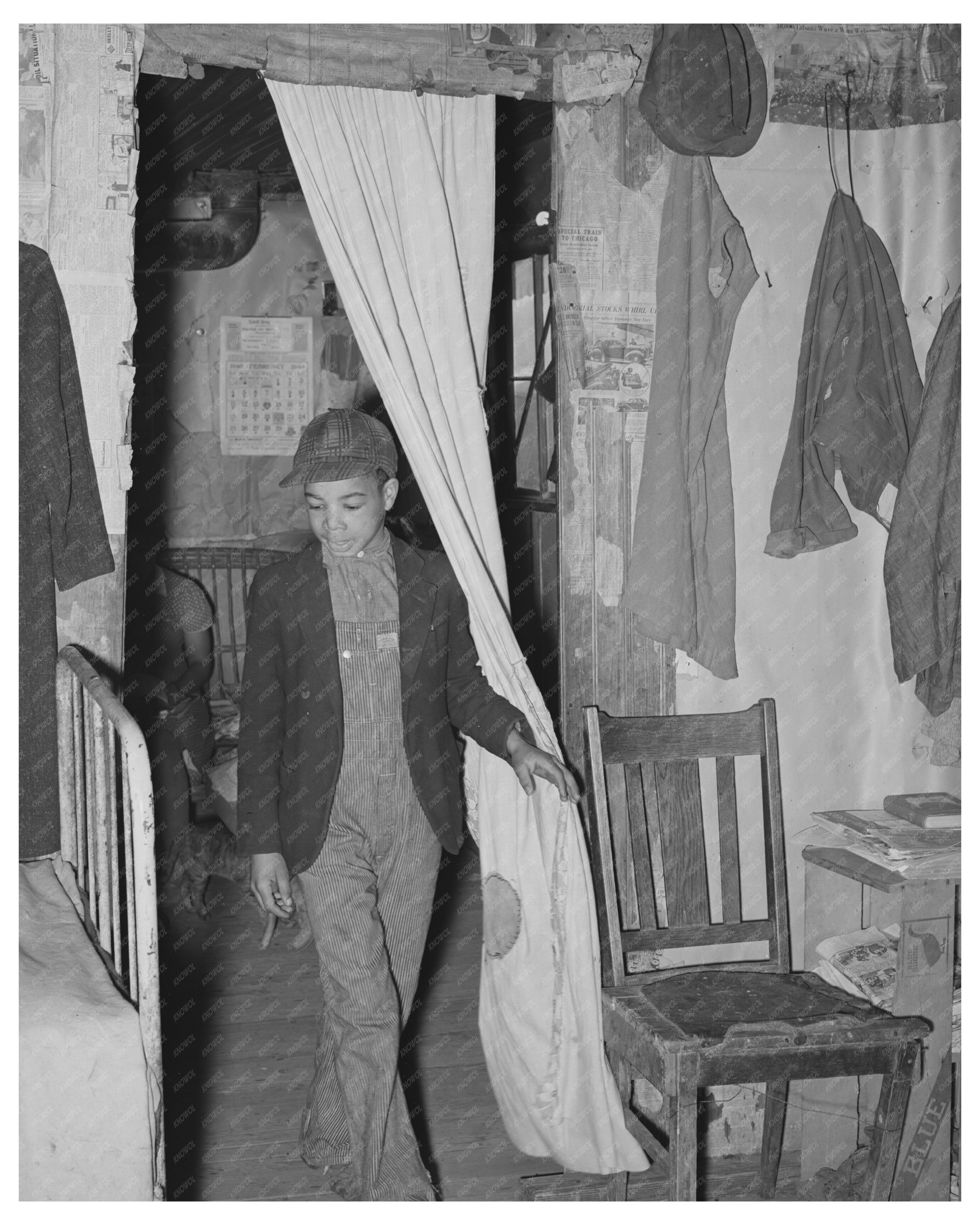 1940 Vintage Photo of Tenant Farmers Son in Oklahoma