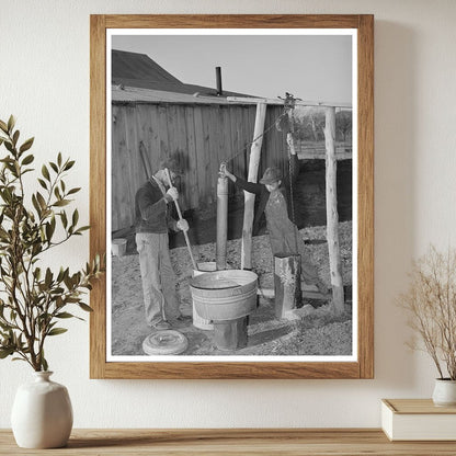 Sons of Pomp Hall Feeding Hogs Oklahoma 1944