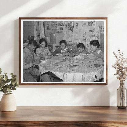 Children Studying by Lamplight in Oklahoma 1944