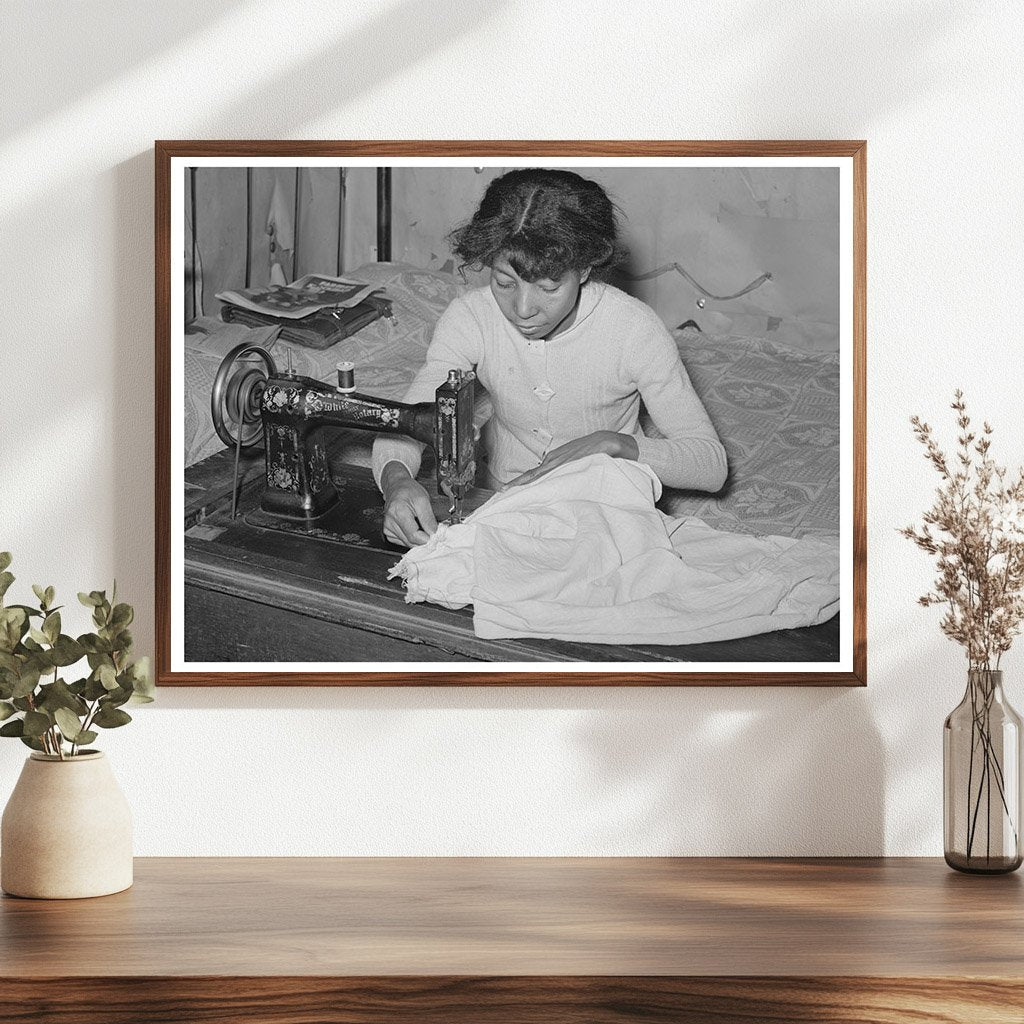 1940 Vintage Image of African American Woman Sewing